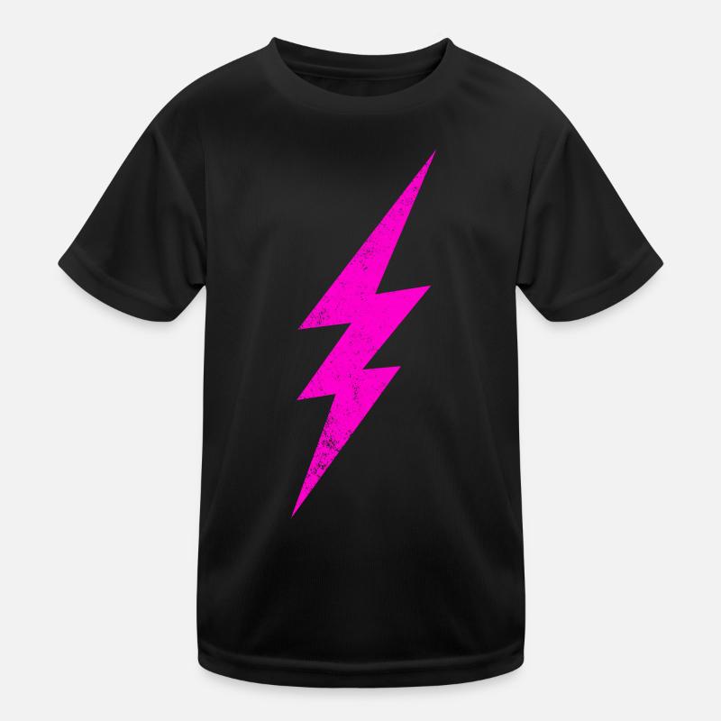 Glowing Pink Lightning Kids Functional T-Shirt