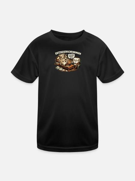 Entzugserscheinungen Kaffee Humor Shirt - Kinder Funktions-T-Shirt - Schwarz - Vorne