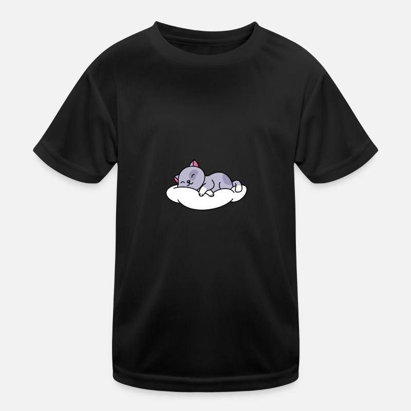 Cat Sleeping Cute Kids Functional T-Shirt