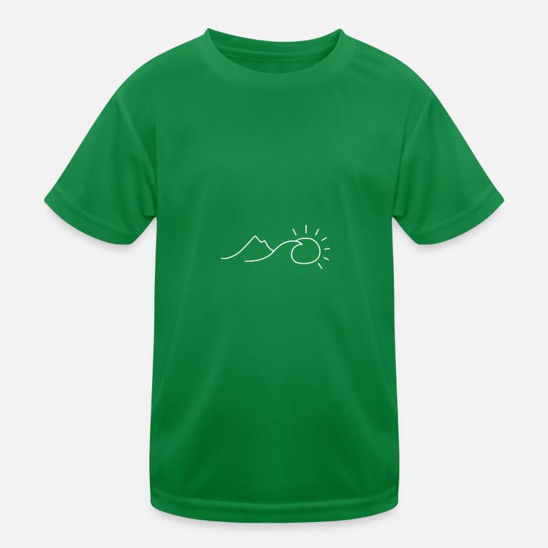 Berg Welle Sonne Kinder Funktions-T-Shirt