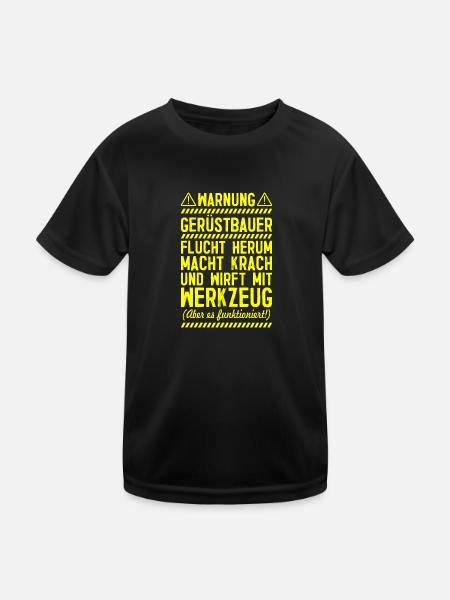 Werkzeug Gerüstbauer Geschenk Gerüster Beruf - Kinder Funktions-T-Shirt - Schwarz - Vorne