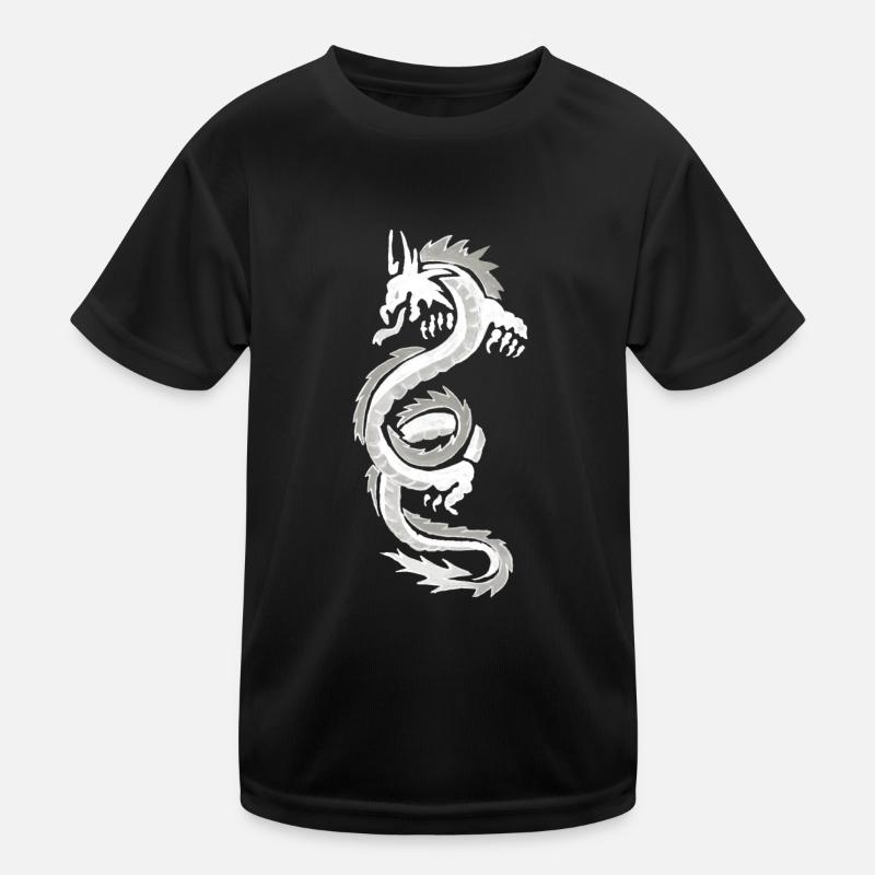 White and gray dragon Kids Functional T-Shirt