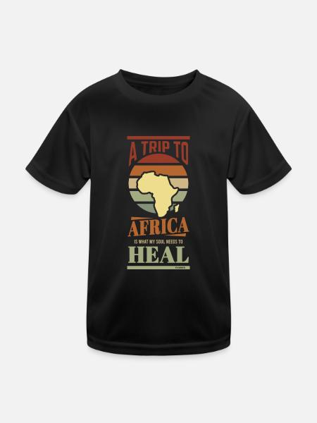 Urlaub in Afrika - Kinder Funktions-T-Shirt - Schwarz - Vorne