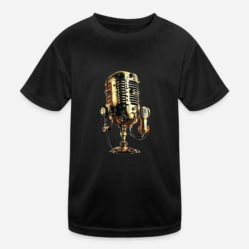 vintage microphone - Kids Functional T-Shirt - black