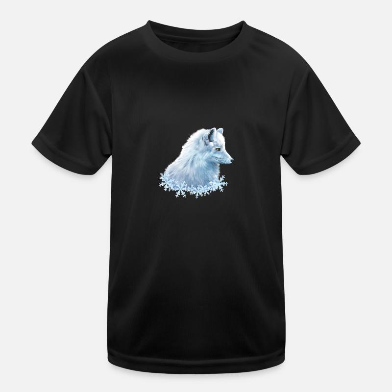 Polarfuchs - Kinder Funktions-T-Shirt - Schwarz