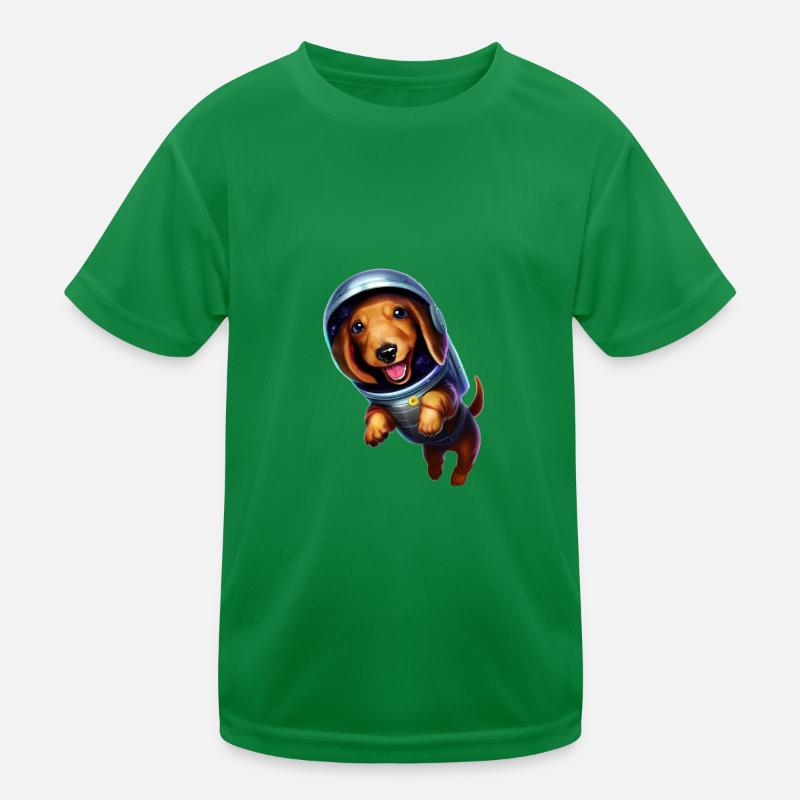 Dachshund in space Kinder Funktions-T-Shirt