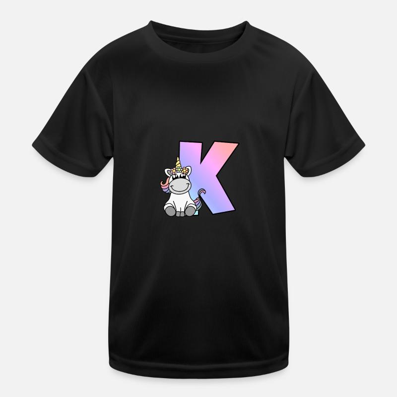 Einhorn Buchstabe K Kinder Funktions-T-Shirt