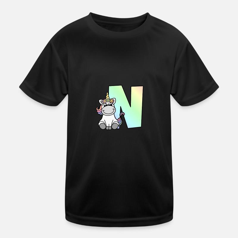 Unicorn Letter N Kids Functional T-Shirt