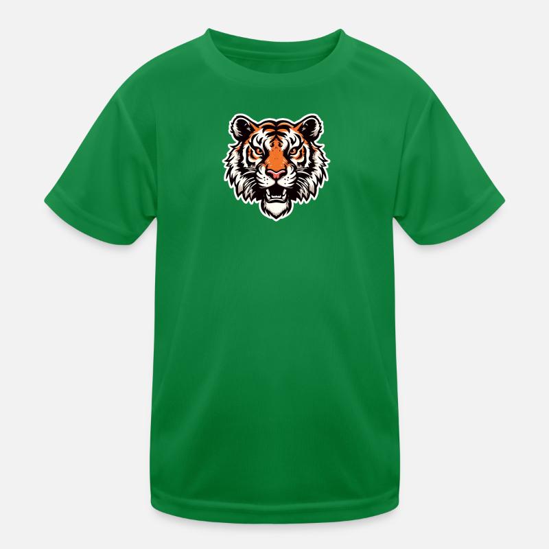Tiger Kopf im Comic Stil Kinder Funktions-T-Shirt