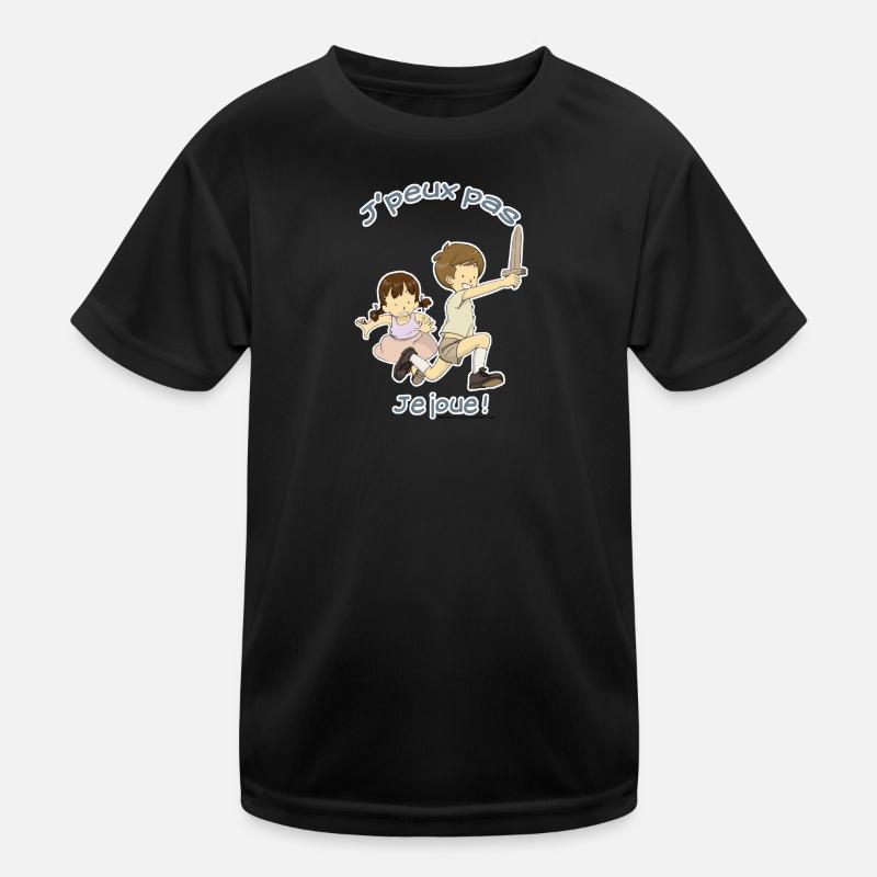 I can't, I'm playing! - Kids Functional T-Shirt - black