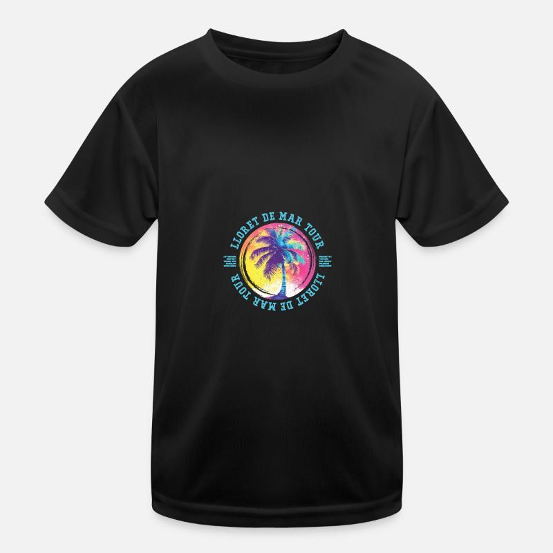 Lloret De Mar Tour Palmen Bunt Kinder Funktions-T-Shirt