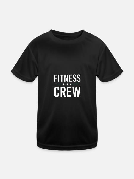 Fitness Crew - Kinder Funktions-T-Shirt - Schwarz - Vorne