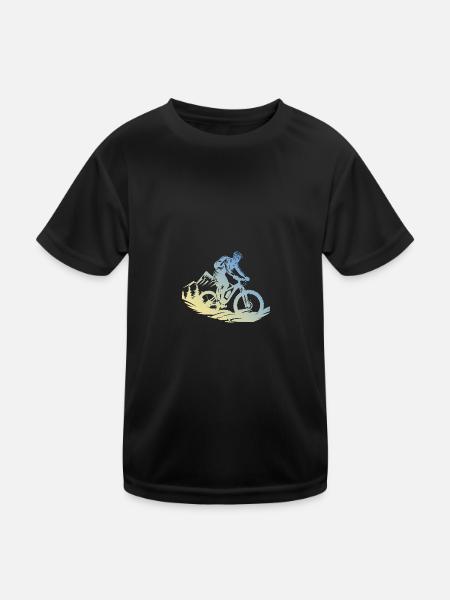 Mountain biker mountain bike - Kids Functional T-Shirt - black - Front