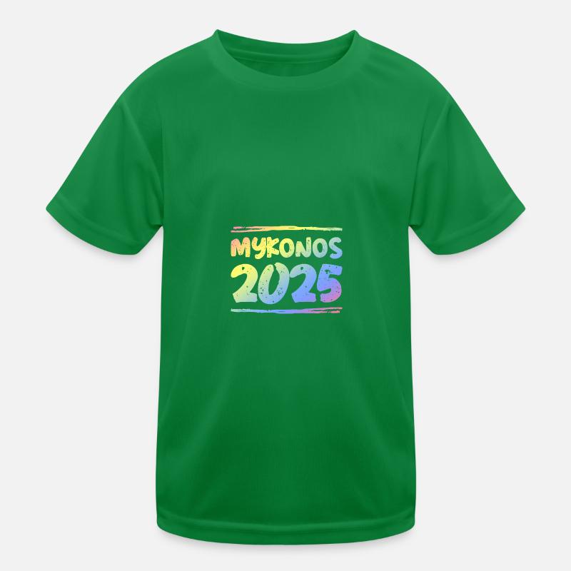 Mykonos 2025 Bunt Kinder Funktions-T-Shirt