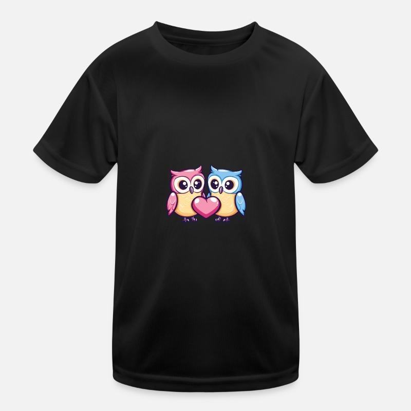 Couple de hiboux Amour La Saint-Valentin T-shirt sport Enfant