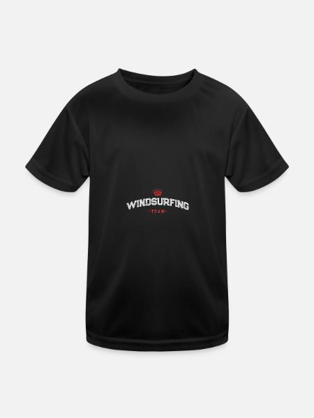 Windsurfing Team - Kinder Funktions-T-Shirt - Schwarz - Vorne