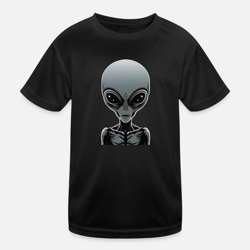 Grey Alien Kids Functional T-Shirt