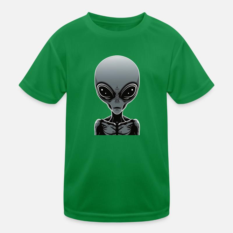 Grey Alien Kids Functional T-Shirt