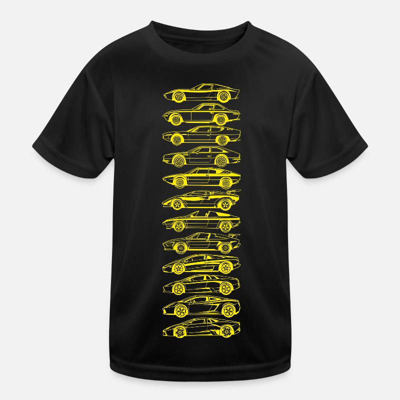 Lambo Evolution - Kinder Funktions-T-Shirt - Schwarz