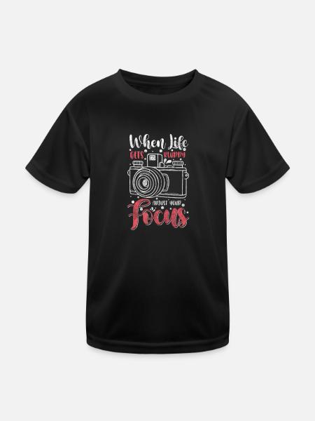 Photographer Motif - Kids Functional T-Shirt - black - Front