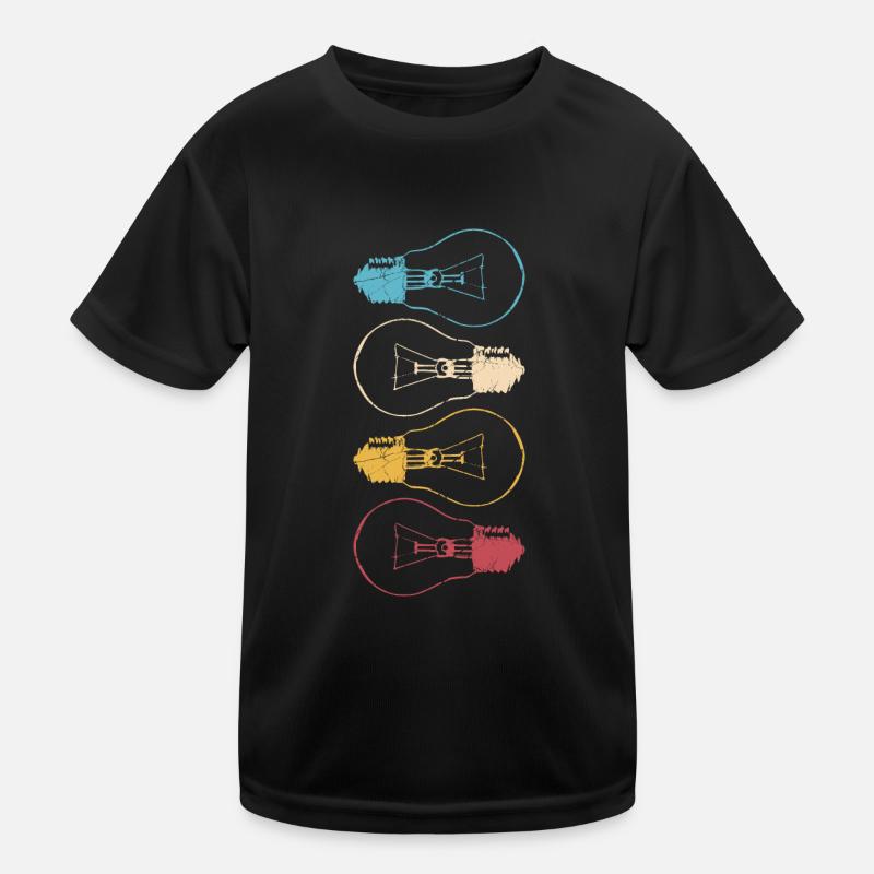 Idea Light Bulb Light Brain Cool Lamp Thinking 2 Kids Functional T-Shirt
