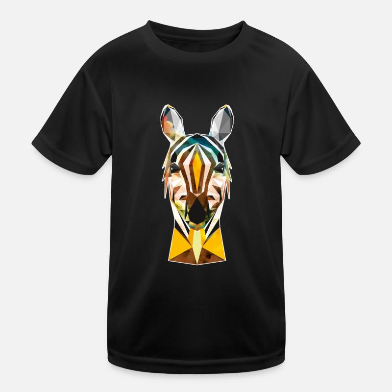 Zebra Illustration - Kinder Funktions-T-Shirt - Schwarz