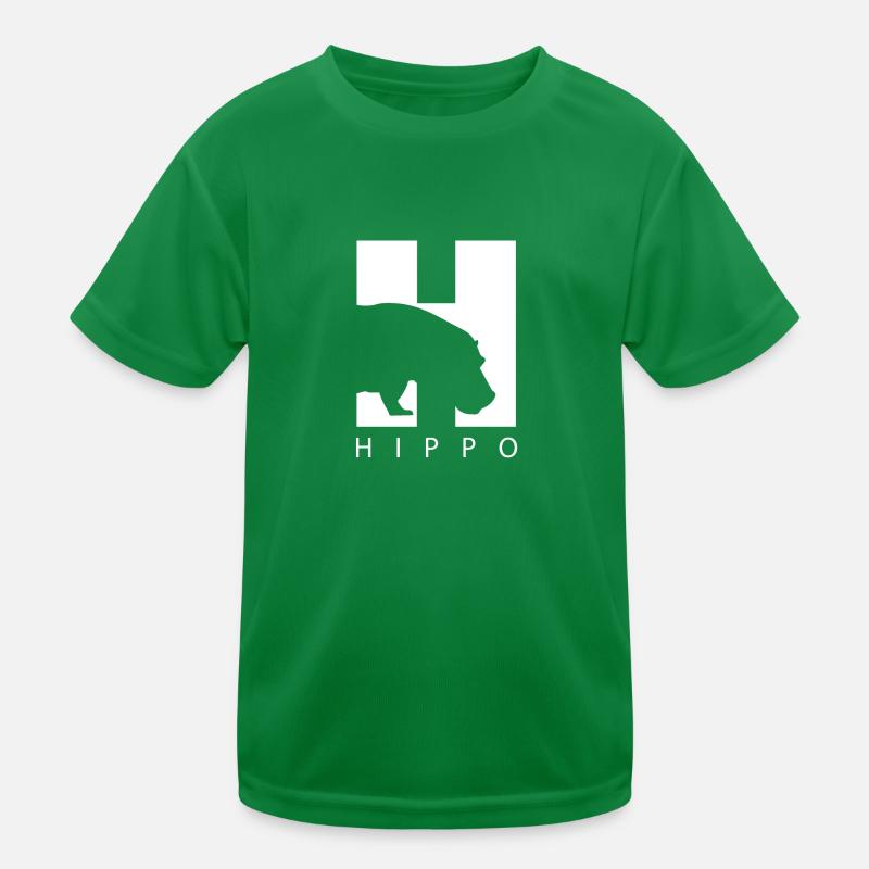 HIppo Silhouette Hippopotame T-shirt sport Enfant