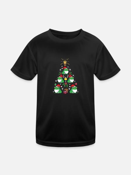 Amoureux des animaux drôle de grenouille arbre de Noël vacances - T-shirt sport Enfant - noir - Devant