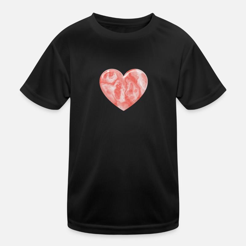 Herz aus rosafarbenem Marmor Kinder Funktions-T-Shirt