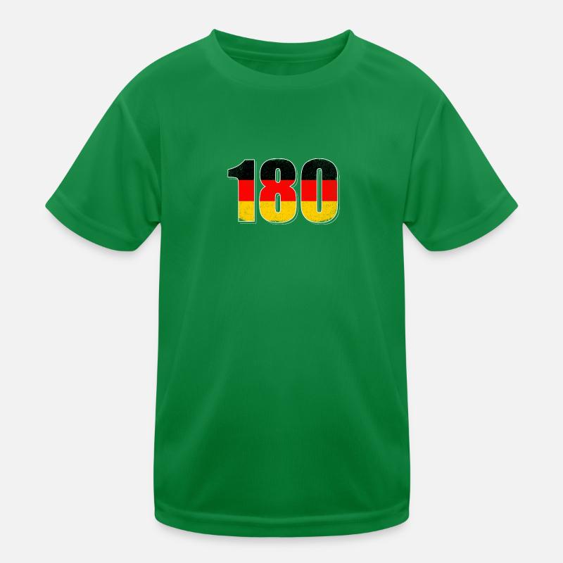 180 One Hundred and Eighty Darts German Flag Kids Functional T-Shirt