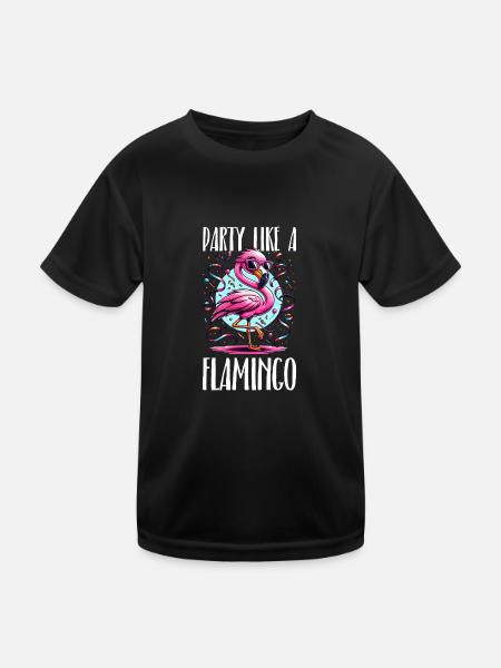 Kölle Alaaf Faire la fête comme un flamant rose - T-shirt sport Enfant - noir - Devant