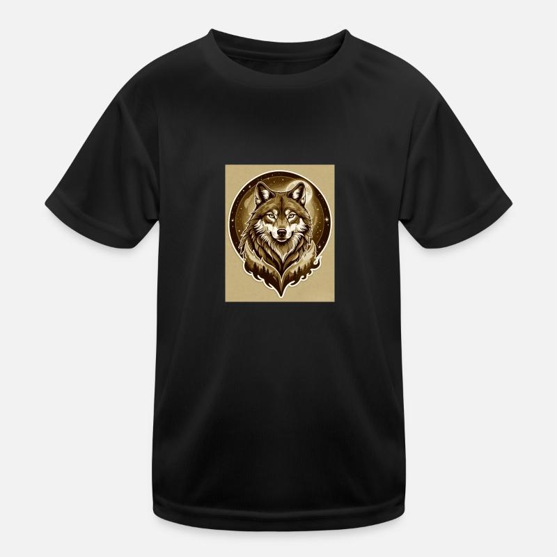 Wolf - Kids Functional T-Shirt - black