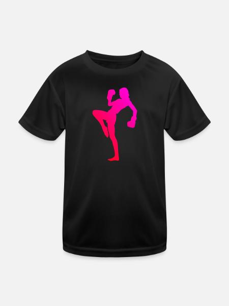 Men's Kickboxing Kickboxer Boxing Boxing Kickboxing - Kids Functional T-Shirt - black - Front