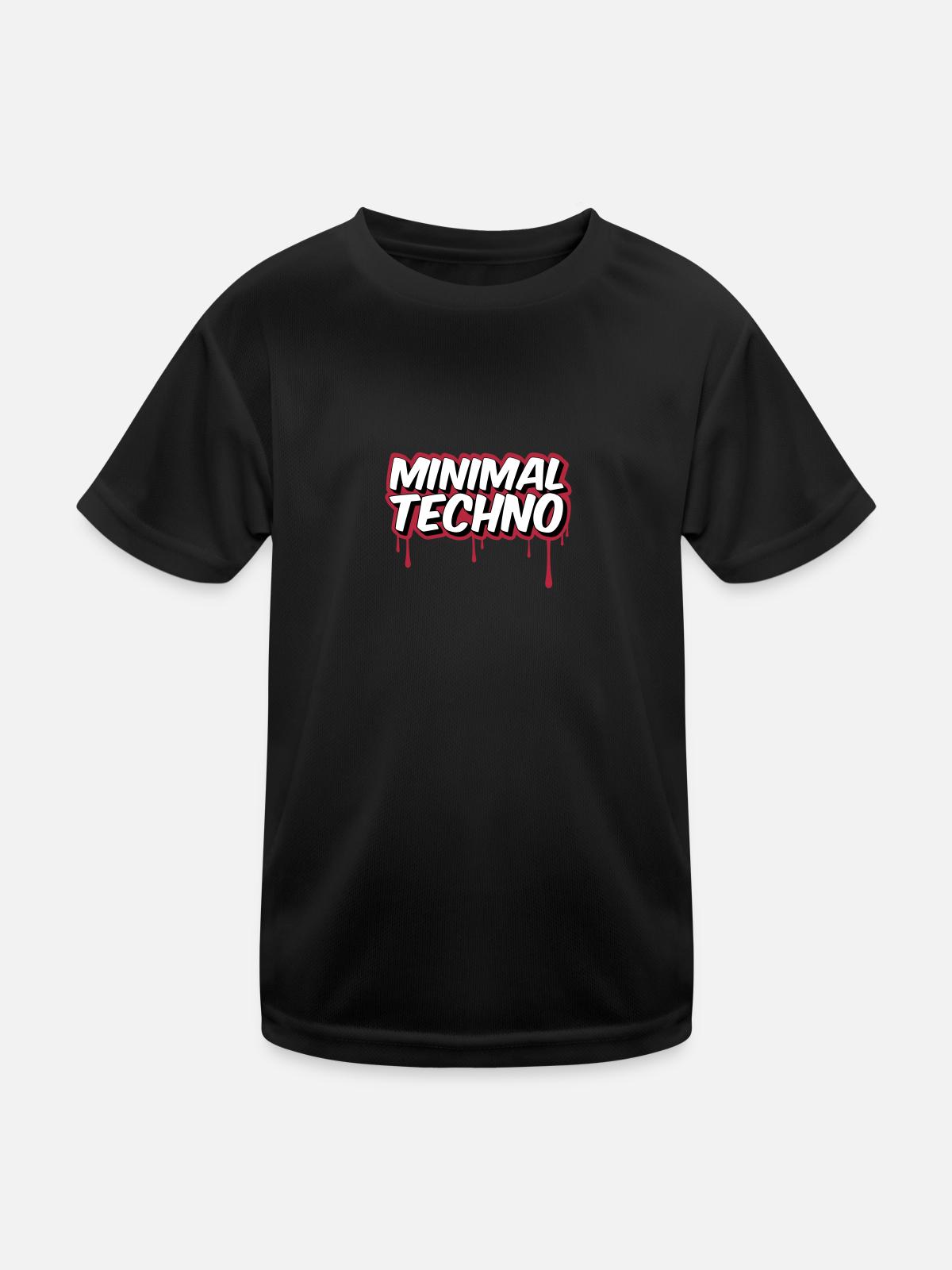 MINIMAL TECHNO - Kinder Funktions-T-Shirt - Schwarz - Vorne
