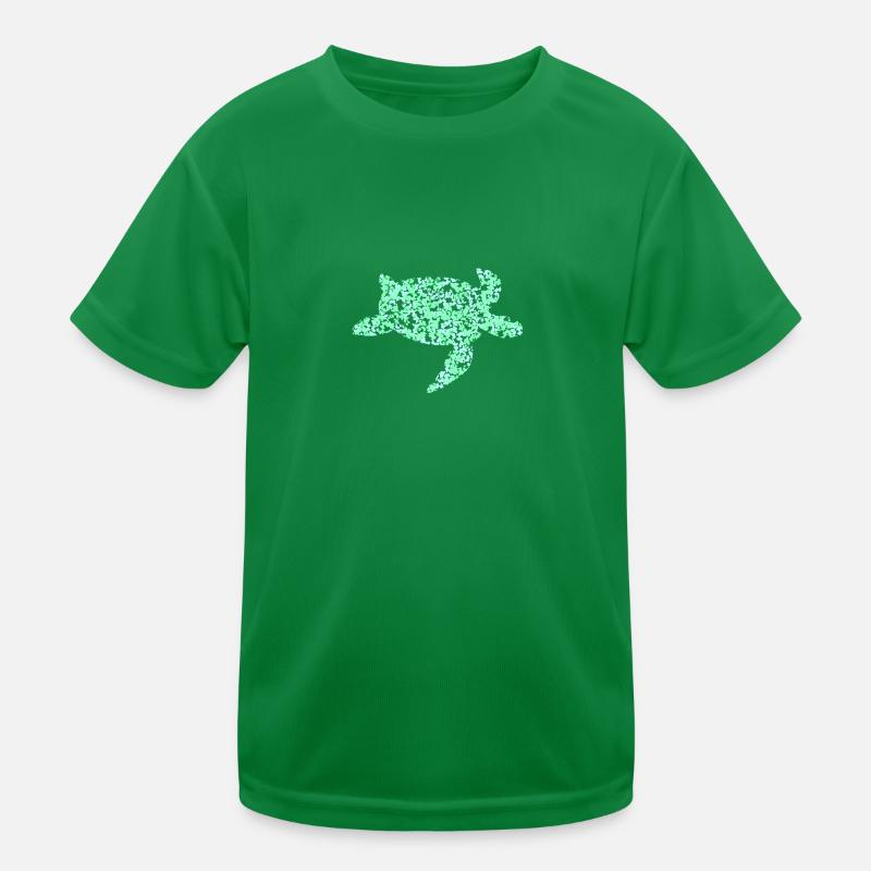 turquoise turtle Kids Functional T-Shirt