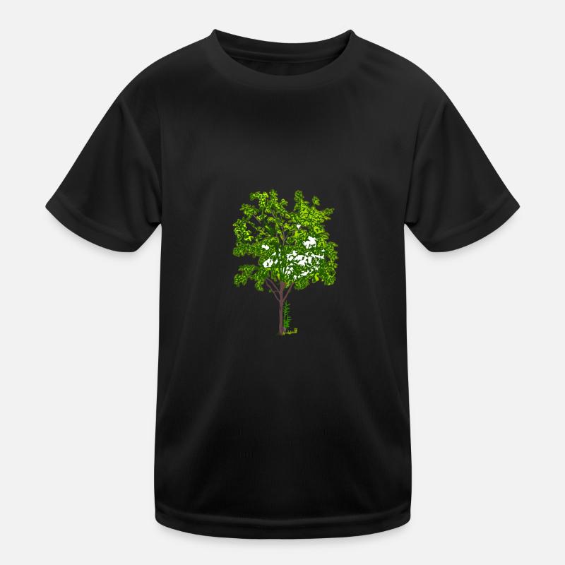Baum - Kinder Funktions-T-Shirt - Schwarz
