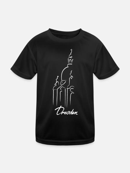 Dresde Frauenkirche - T-shirt sport Enfant - noir - Devant