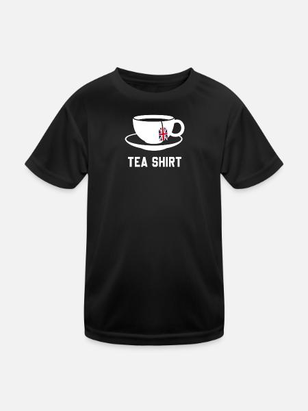Tea Shirt – Calm Teacup Pun - Kids Functional T-Shirt - black