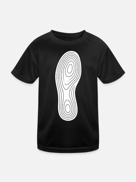 Concentric Footprint Sole Art Hiking Camping - Kids Functional T-Shirt - black - Front