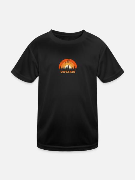 Vintage Ontario Canada Fan rétro Cool coucher de soleil - T-shirt sport Enfant - noir - Devant