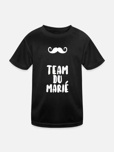 Team du marié - T-shirt sport Enfant - noir - Devant