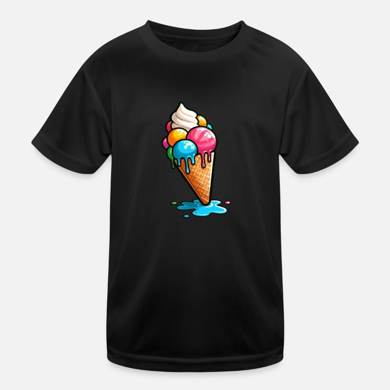 Eiskegel Eiskugeln Eiswaffel Eiscreme Kinder Funktions-T-Shirt