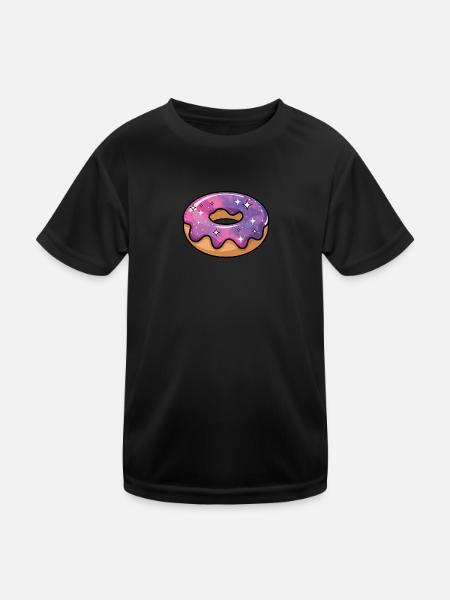 Kosmische Galaxie Donut - Kinder Funktions-T-Shirt - Schwarz