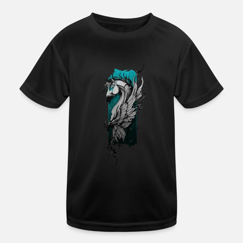 Monture céleste : Cheval ailé s’élevant T-shirt sport Enfant