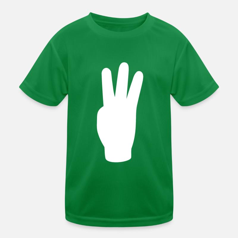 three finger greeting freedom Kids Functional T-Shirt