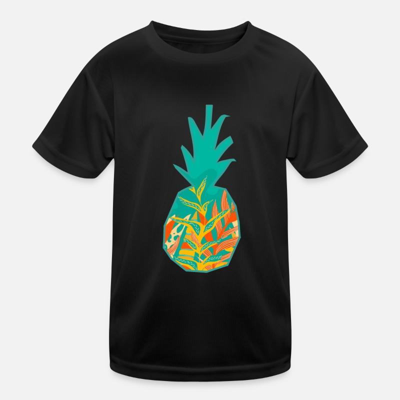 Modern Pineapple Design - Kids Functional T-Shirt - black