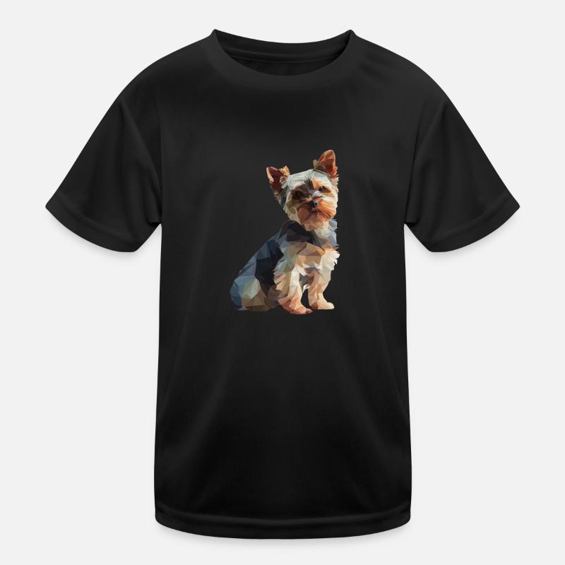 Yorkie Low Poly Art – stylisch & modern Kinder Funktions-T-Shirt