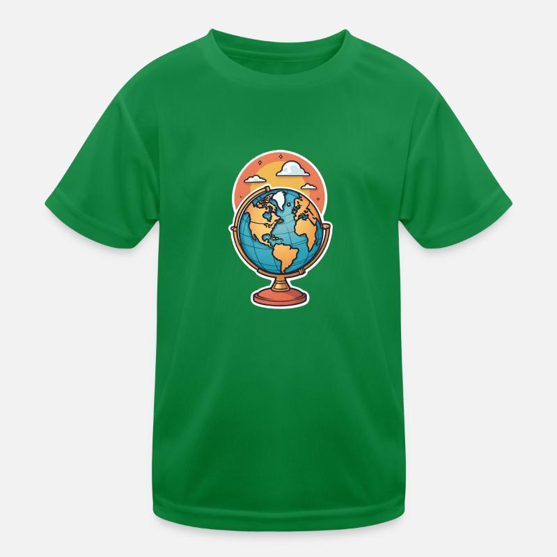 Globe stylized Kids Functional T-Shirt