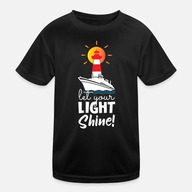 Let Your Light Shine Lighthouse Kinder Funktions-T-Shirt
