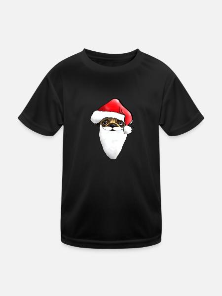 Christmas Pug - Ugly Christmas Pug - - Kids Functional T-Shirt - black